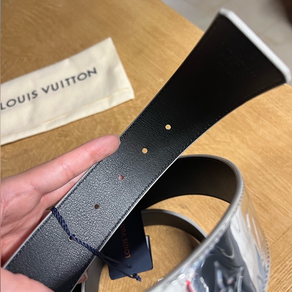 Louis Vuitton Monogram Miroir 40mm Reversible LV Initiales Belt 110 40 Silver - Picture 7 of 13